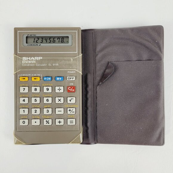 Sharp EL 8156 Conversion Calculator With Cover Vintage Working - Picture 1 of 4